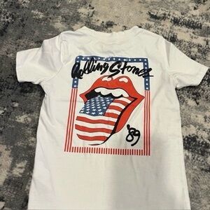 GAP Kids White Graphic Tee with Red and Blue Design